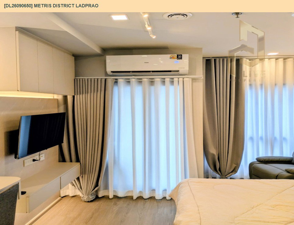 รูป DL26090650 ให้เช่าคอนโด เมทริส ดิสทริค ลาดพร้าว (Metris District Ladprao) ใกล้ MRT พหลโยธิน พร้อมเข้าอยู่ โทรด่วน 0653619502 LineID @952jdxxk - รูปที่ 5/8