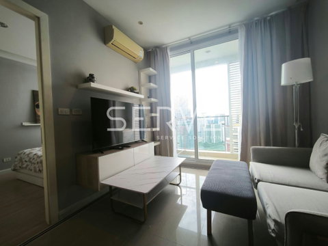 1 Bed Large Room High Fl.30+ City View Fully furnished Condo Good Location Close To MRT Phra Ram 9 @ T.C. Green