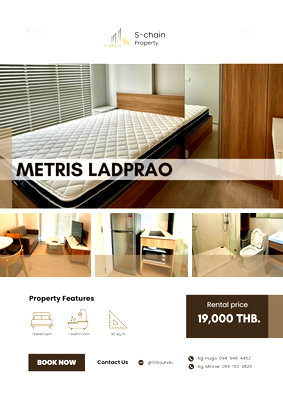 คอนโดให้เช่า : 🐶🐱💖 Pet Friendly! อยู่กับน้องได้สบาย ใกล้ MRT พหลโยธิน ✨ METRIS Ladprao ✨ NO-073