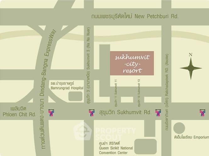 รูป คอนโด 2 ห้องนอน ชั้น 15 Sukhumvit City Resort สถานี BTS Nana (ID 3315768) - รูปที่ 2/5
