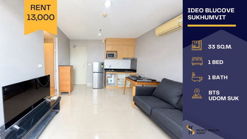 ✨ Newly Renovated & Cozy! Ready to move in | Ideo Blucove Sukhumvit 1Bed 33sqm Fully furnished near BTS. By on-site agent, book a free tour!