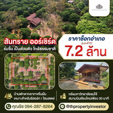 Best Deal You’ll Ever Get!! 3 Rai 45 Sq.Wah Land with Teakwood House for SALE at San San Orchard, behind Maejo University, | #TPI-2981