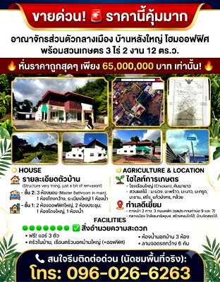 โฮมออฟฟิศ วิทยาลัยพยาบาลบรมราชชนนีสรรพสิทธิประสงค์ : ขายบ้านและที่ดินขนาดใหญ่กลางเมืองอุบล