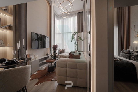 รูปภาพ 🔺 ให้เช่าคอนโด โซโห แบงค็อก รัชดา อาคาร 1 ชั้น 15 Duplex 2 ห้องนอน ขนาด 48 ตรม ใกล้ MRT ห้วยขวาง