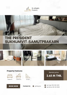🏙️🚆 For sale 💖✨ The President Sukhumvit–Samutprakan ✨ NO-080