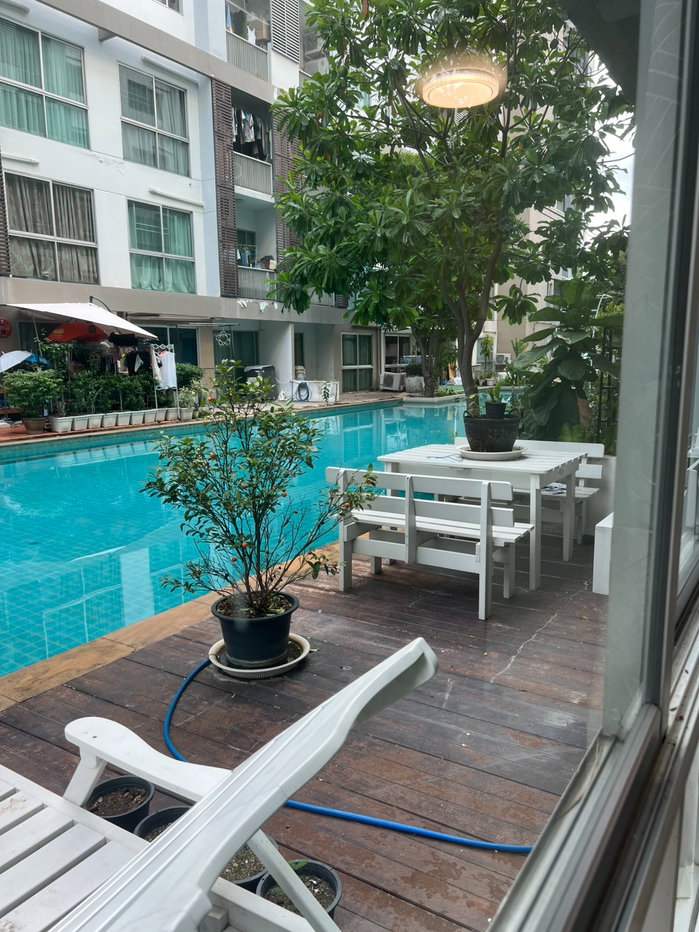 รูป ขายถูกมากกกก ต่ำกว่าราคาประเมิน คอนโดเอสเปส สุขุมวิท 77 A SPACE SUKHUMVIT 77 **ระเบียงติดสระว่ายน้ำ** - รูปที่ 8/8