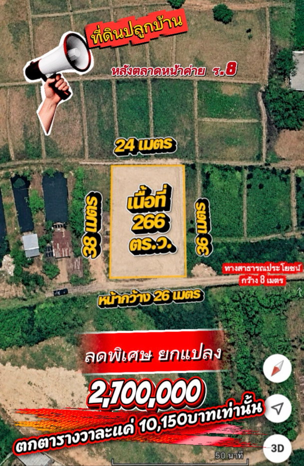 รูป ขายที่ดินเปล่า ถมดินให้เรียบร้อย ใกล้สนามบิน ติดรั่วมหาวิทยาลัยขอนแก่น - รูปที่ 1/5