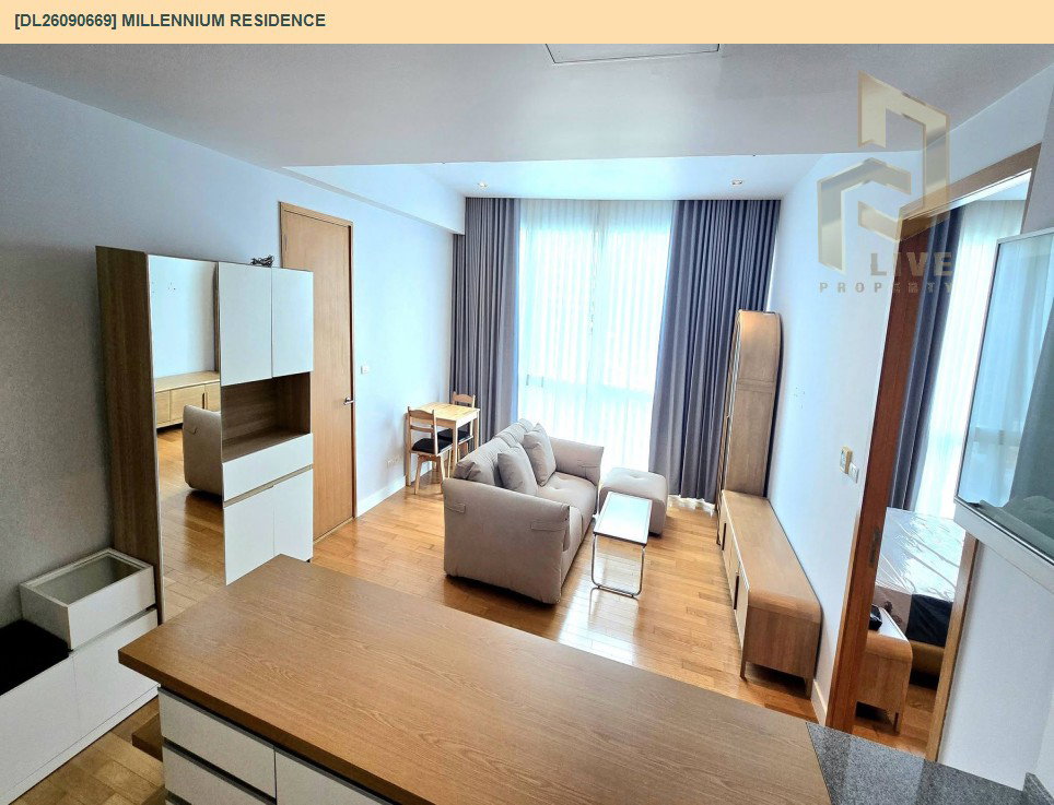 รูป DL26090669 ให้เช่าคอนโด มิลเลนเนียม เรสซิเด้นส์ แอท สุขุมวิท (Millennium Residence) ใกล้ BTS อโศก พร้อมเข้าอยู่ โทรด่วน 0653619502 LineID @952jdxxk - รูปที่ 4/7