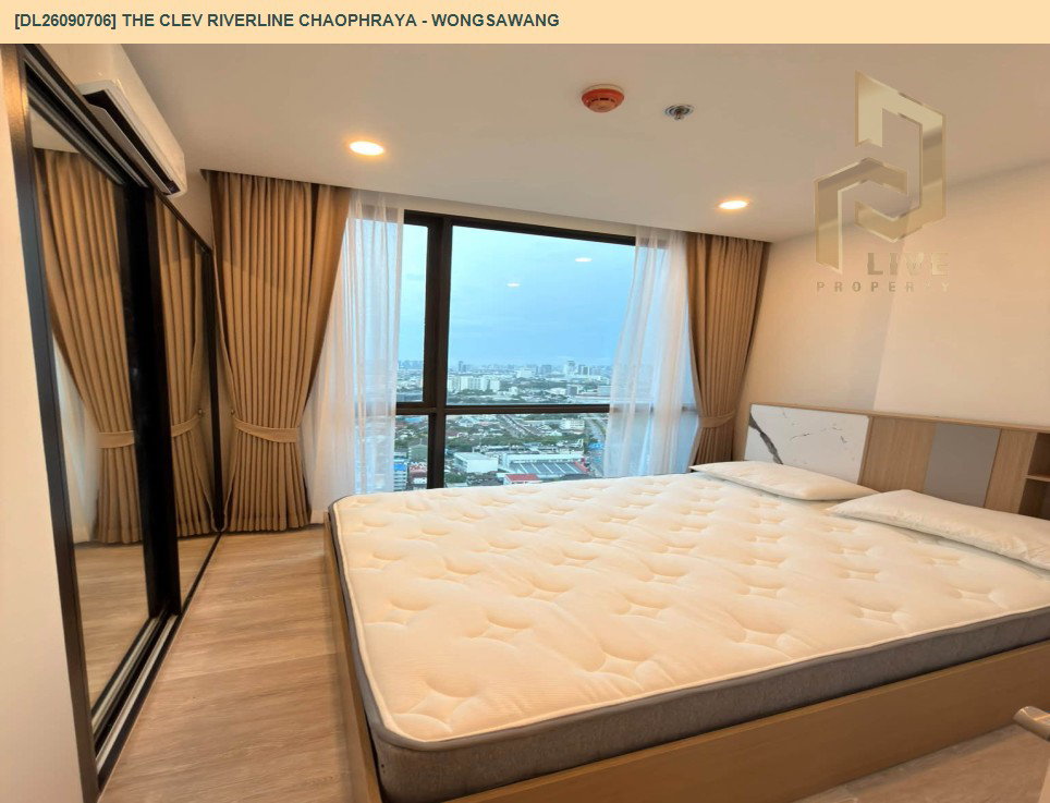 รูป DL26090706 ให้เช่าคอนโด เดอะ เคลฟ ริเวอร์ไลน์ เจ้าพระยา - วงศ์สว่าง (The Clev Riverline Chaophraya - Wongsawang) ใกล้ - พร้อมเข้าอยู่ โทรด่วน 0653619502 LineID @952jdxxk - รูปที่ 3/8