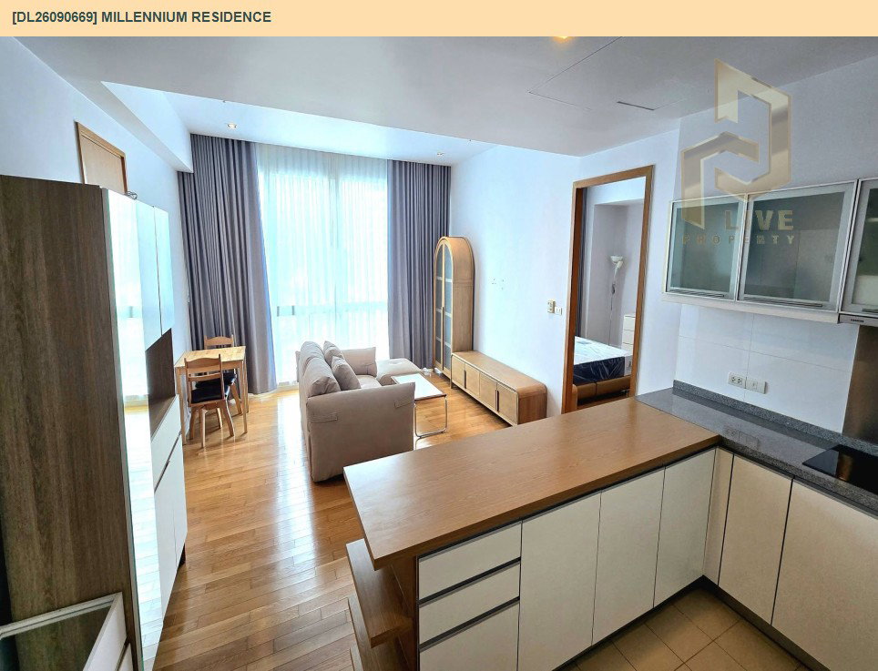 รูป DL26090669 ให้เช่าคอนโด มิลเลนเนียม เรสซิเด้นส์ แอท สุขุมวิท (Millennium Residence) ใกล้ BTS อโศก พร้อมเข้าอยู่ โทรด่วน 0653619502 LineID @952jdxxk - รูปที่ 7/7