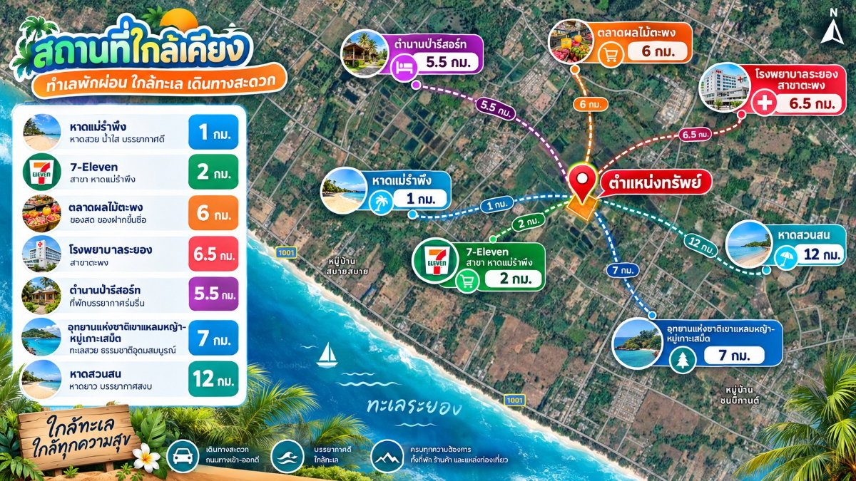 รูป ขายที่ดินถมแล้ว 1-3-38 ไร่ ใกล้หาดแม่รำพึง 1 กม. ไฟฟ้า ประปาพร้อม ตะพง ระยอง - รูปที่ 15/15