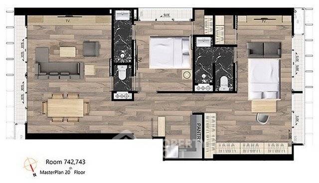 รูป คอนโด 2 ห้องนอน 92 ตร.ม. ที่ Park Origin Phrom Phong ใกล้ BTS พร้อมพงษ์ (ID 3343121) - รูปที่ 4/13