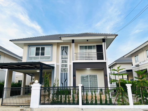  ให้เช่าบ้านเดี่ยว 2 ชั้น พร้อมคลับเฮาส์และสระว่ายน้ำ ทำเลสันกำแพง   #ASP-H0601   