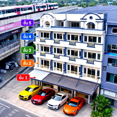 เช่าอาคารพาณิชย์ ถนนนวมินทร์ : น้ำไม่ท่วม MRT รามอินทรา กม.9 789 ม. อาคารพาณิชย์ 3 คูหา 5 ชั้นพร้อมดาดฟ้า 10นอน 10น้ำ ใกล้ MRT คู้บอน 789 ม. แฟชั่นไอส์แลนด์