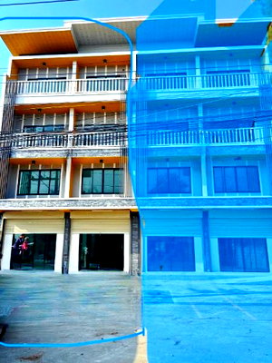 Shophouses for rent Chonburi : 			Thai Elephant ThapPhraya Safari Café Amazon PTT Pong 100m away 3.5-story twin building 29,999 Baht-m          