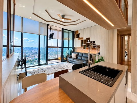 AA720690 | 2 Bed | 3 Bath | Bangkok Riverside | 106sqm | THB 128,000/mo | Fl.45 — Canapaya Residences Bangkok