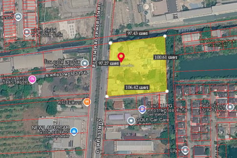 🔥For Short-Long Term Lease🔥 Filled and leveled vacant land, 6 rai 31 sq. wah, with frontage on Hathairat Road