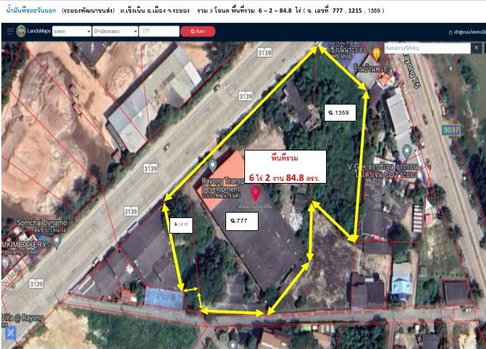 ที่ดินทำเลทอง ผังสีแดง ติดถนน 4 เลน (สาย3139) ใกล้แยกบ้านแลง เมืองระยอง