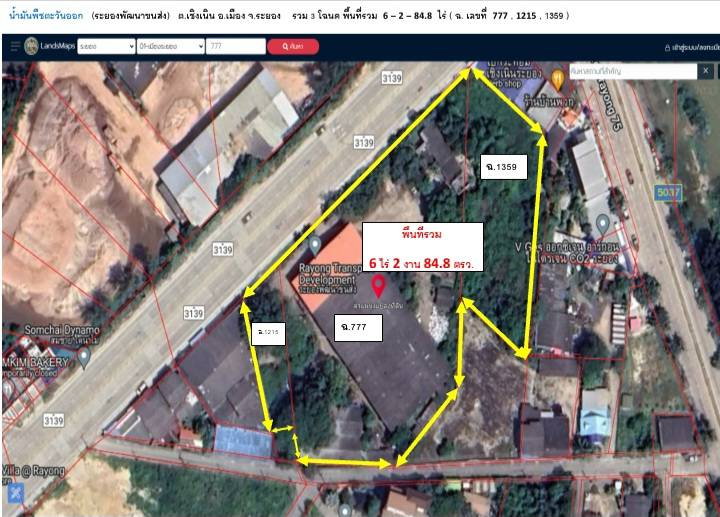 รูป ที่ดินทำเลทอง ผังสีแดง ติดถนน 4 เลน (สาย3139) ใกล้แยกบ้านแลง เมืองระยอง - รูปที่ 1/1
