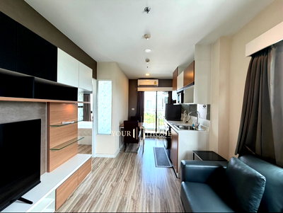 Condos for rent : For Rent: Plus Sriracha, 1 bedroom, 32 sq.m., corner unit, sea view, 17th floor (includes washer/dryer and large-screen TV).