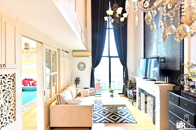 คอนโดให้เช่า : 💖💖 เช่าคอนโด ✨ Villa Asoke Duplex 2นอน 102ตร.ม. 55k 💎 ห้องสวย วิวด้านหลัง ตกแต่งจัดเต็ม ใกล้ MRT เพชรบุรี 
