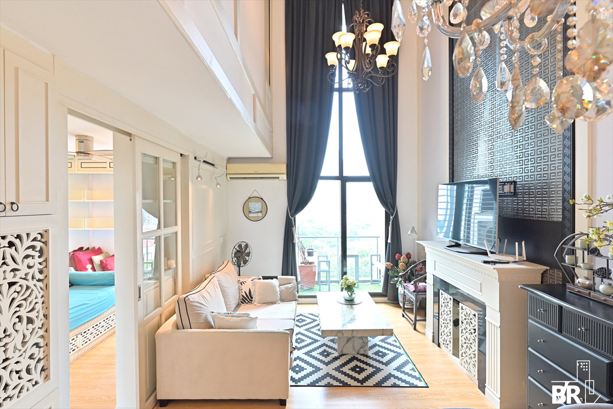 รูป 💖💖 เช่าคอนโด ✨ Villa Asoke Duplex 2นอน 102ตร.ม. 55k 💎 ห้องสวย วิวด้านหลัง ตกแต่งจัดเต็ม ใกล้ MRT เพชรบุรี  - รูปที่ 1/12