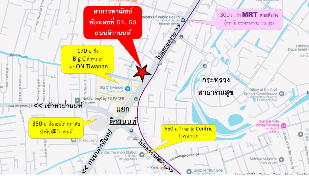 รูป ให้เช่าพื้นที่ชั้นล่าง+ชั้นลอย หน้ากว้างเชื่อมต่อสองคูหา ทำเลชุมชนใหญ่ติดริมถนนติวานนท์ ใกล้รถไฟฟ้า - รูปที่ 2/12