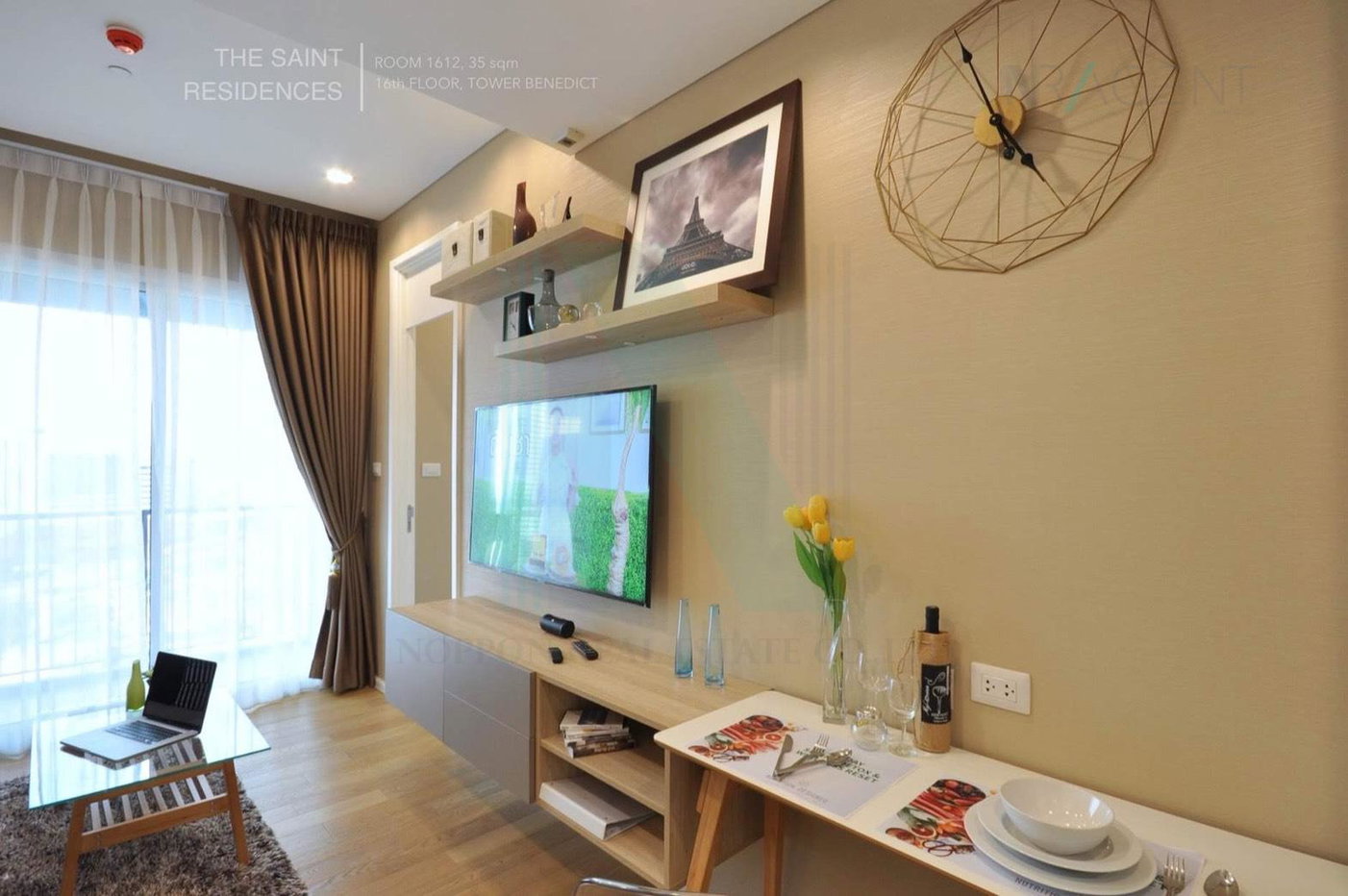 รูป ให้เช่าคอนโด เดอะ เซนต์ เรสิเดนเซส อาคาร B ชั้น 16 1 ห้องนอน ขนาด 35 ตรม ใกล้ ห้าแยกลาดพร้าว - รูปที่ 5/8