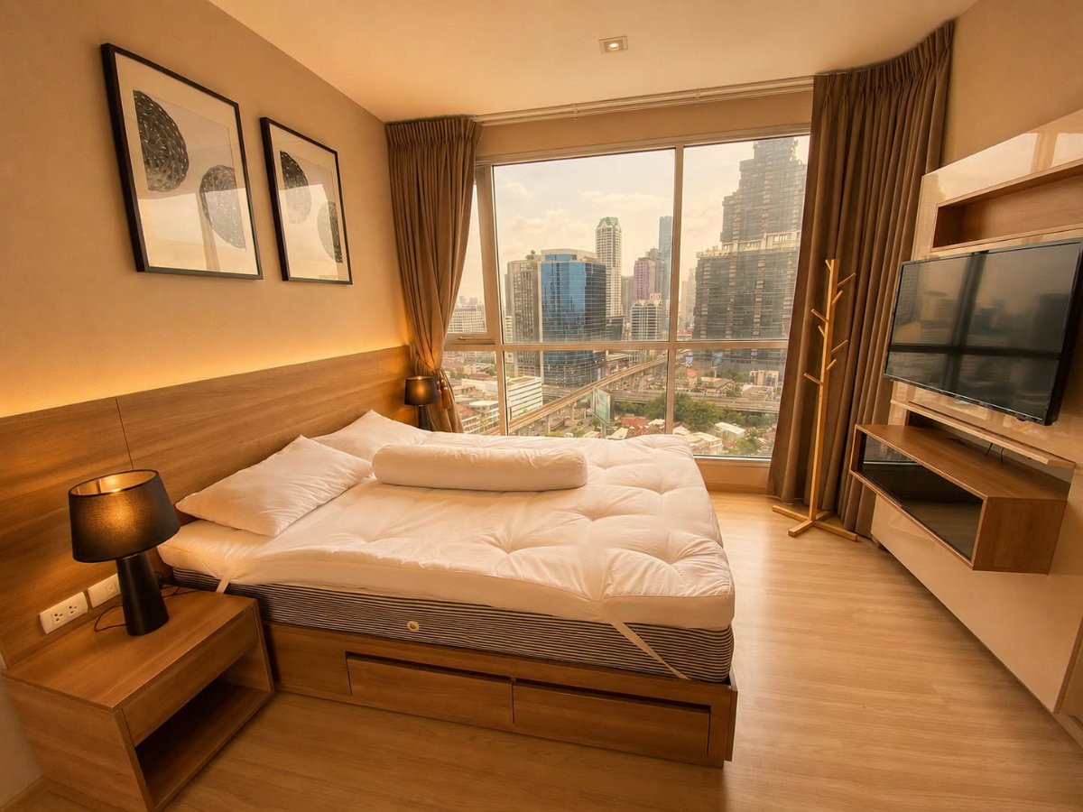 รูป 🌇Rhythm Sathorn 21 for Rent " BTS Taksin 250 m. " (ให้เช่าคอนโดริธึ่มสาทร) Special Size corner unit - รูปที่ 6/7