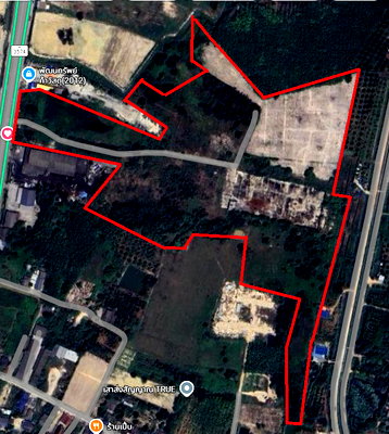 Land for sale Rayong : [Urgent Sale] Vacant land in a prime location just 1 km from Rojana Industrial Estate. Area: 68 Rai and 2 Sq. Wah. Price is below the appraised value.
