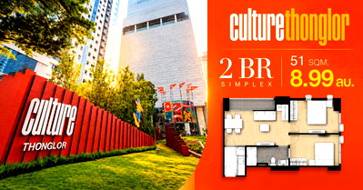Condos for sale : CULTURE THONGLOR, last room, special price, 2 bedrooms, 1 bathroom, north side
