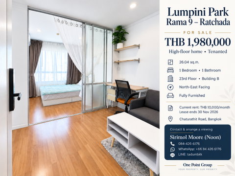 For Sale: Lumpini Park Rama 9 – Ratchada | 1BR on 23rd Floor | Open City View | THB 1.98M