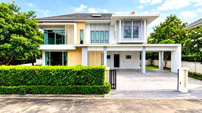 บ้านเดี่ยว ม.เทคโนโลยีราชมงคลสุวรรณภูมิ : ขายบ้านเดี่ยว   เพอร์เฟคมาสเตอร์พีซ เซนจูรี่ รัตนาธิเบศร์  เนื้อที่ 159  ตร.ว.   พื้นที่ใช้สอย 335   ตร.ม. แปลงมุม ติดคลับเฮ้าส์ ทำเลดีที่สุด  