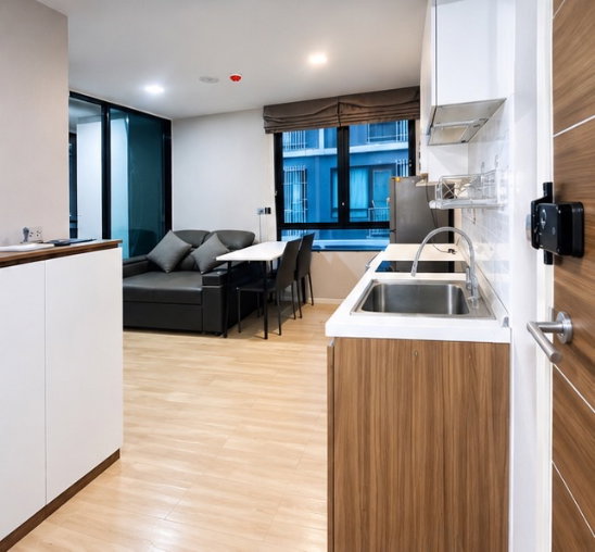 รูป T302 ให้เช่าคอนโด Atmoz Lardprao71 (แอทโมซ ลาดพร้าว71) ทำเลดี ห้องมุม มีWalk-in Closet ห้องสวย เฟอร์ครบ มีเครื่องซักผ้า - รูปที่ 6/12