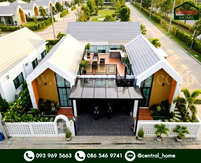 บ้านเดี่ยว สระบุรี : บ้านเดี่ยว ชั้นเดียว 91 ตรว. สไตล์นอร์ดิก (Nordic House Style) สวยหรู ร่มรื่น กว้างขวาง พร้อมเข้าอยู่ได้ทันที