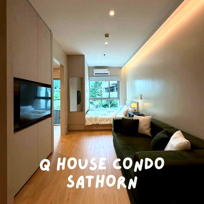 คอนโดให้เช่า : #A124286 ✅ 2/10/69  ให้เช่า Q House Sathorn📲📢สอบถาม ld line @condoboy