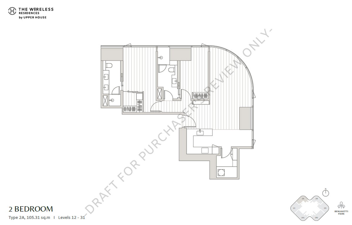 picture 2-Bedroom @ The Wireless Residences by Upper House, Original project price / Call : 092-926-2956 - 1/13