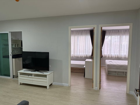 ❣️Ratchada 19🌈Condo for rent next to MRT Ratchada, only 700 meters, 8 minutes walk, 2 bedrooms, 1 bathroom, 45 sq.m.🥳 Washing machine