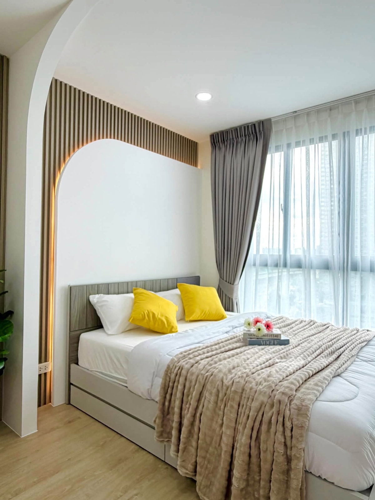 AUN031026  ไอดีโอ วุฒากาศ🩷 IDEO Wutthakat  ห้องชั้นสูง รีโนเวทใหม่ พร้อมแต่งครบ ใกล้ BTS วุฒากาศ
