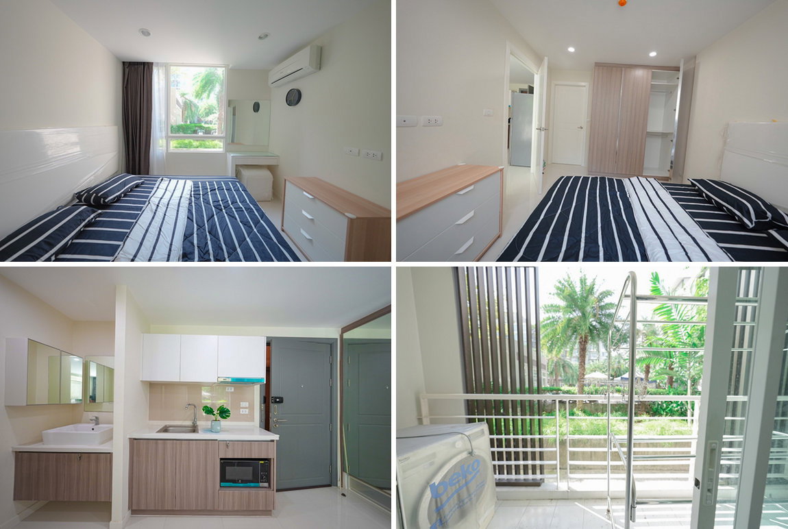 รูป Call : 099-624-1956 Condo Elements Srinakarin ตรงข้ามซีคอนสแควร์ 58 ตารางเมตร 2 ห้องนอน 2 ห้องน้ำ ชั้น 1 ตึก 4 ติดสระว่ายน้ำ ตกแต่งครบ (Owner Post) - รูปที่ 7/13