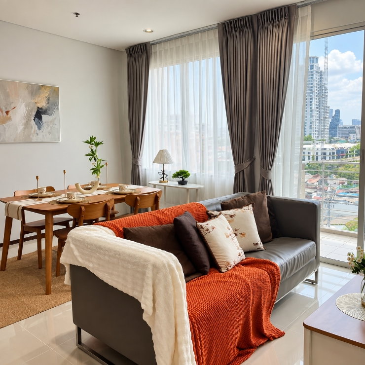 รูป 🇹🇭 ให้เช่า VILLA SATHORN 2 นอน 2 น้ำ 🚆 ติด BTS กรุงธนบุรี 0 เมตรพร้อมเข้าอยู่ - รูปที่ 1/46