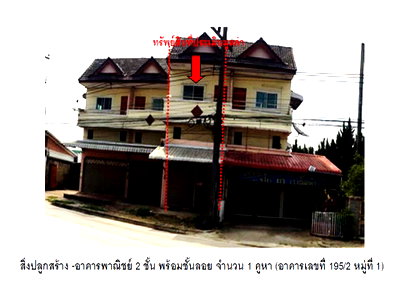 อาคารพาณิชย์ เชียงราย : ที่ดินพร้อมสิ่งปลูกสร้าง 15.2 ตร.วา แม่จัน เชียงราย 1.8M