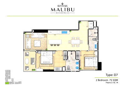 ขายคอนโด : คอนโด 2 ห้องนอน เลี้ยงสัตว์ได้ The Riviera Malibu พระตำหนัก (ID 3362502)