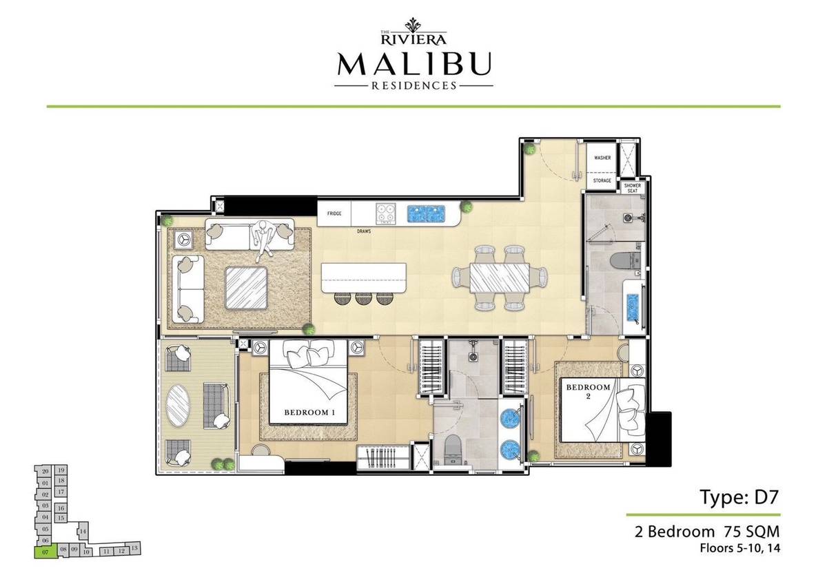 picture Pet-Friendly 2-BR Condo At The Riviera Malibu, Phratamnak (ID 3362502) - 1/7