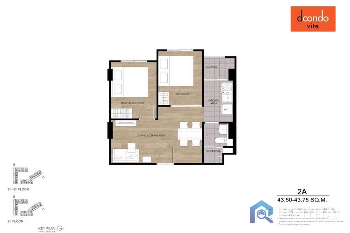 picture Dcondo Vite by Sansiri for sale 2 bedroom 1 bathroom 43 sqm - 6/23