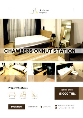 คอนโดให้เช่า : 🚆🌷 ใกล้ BTS อ่อนนุช! สุขุมวิท 81 ใช้ชีวิตสะดวก 💖✨ CHAMBERS On Nut Station ✨ NO-093
