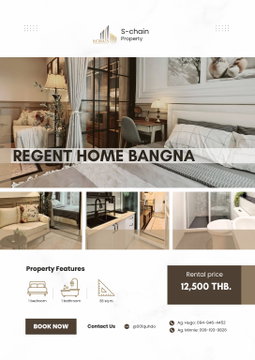 🚆🩵 For rent ✨ Regent Home Bangna ✨ NO-091