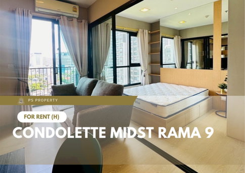 For Rent 🔥 Condolette Midst Rama 9 🔥 Fully furnished and equipped with appliances; near MRT Rama 9.