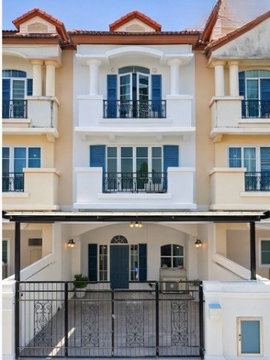 รพ.กรุงไทย 500ม.ทาวน์โฮมออฟฟิศ 3.5ชั้นสไตล์ฝรั่งเศสยุโรป ตกแต่งใหม่ 6 อเนกประสงค์ 3น้ำ ใกล้รร.สวนกุหลาบวิทยาลัย นนทบุรี 700ม.ห้าแยกปากเกร็ด