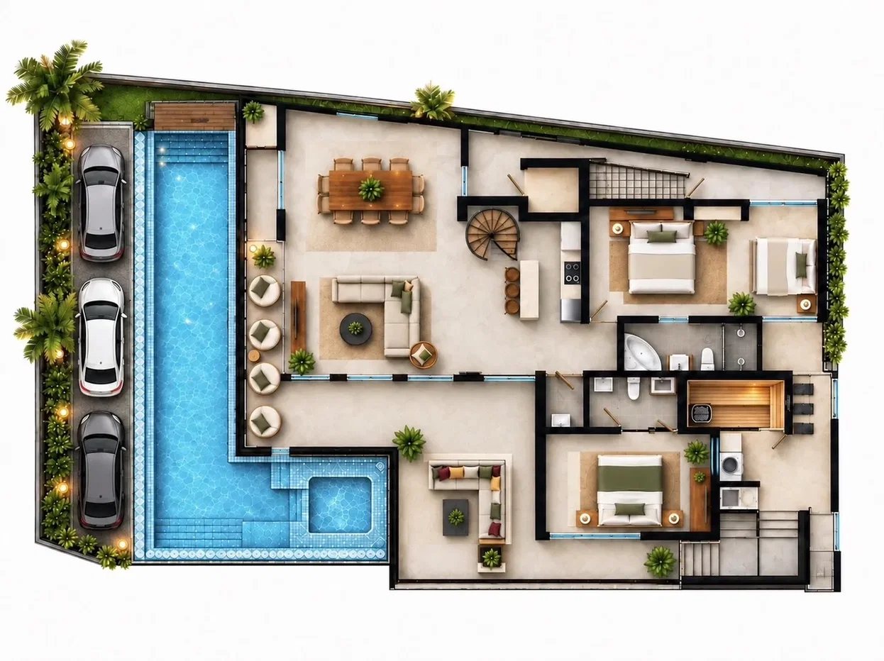 รูป วิลล่าให้เช่า 8 ห้องนอน ในโครงการ ปาล์ม โอเอซิส 635054 - รูปที่ 30/59